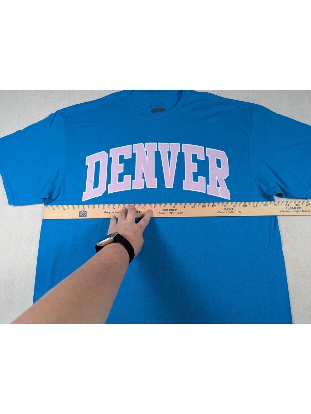 Sugar Flower - Juniors Tee Shirt - Blue Denver Graphic - Size: 1x